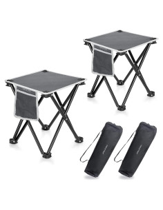 Taburete de Camping Plegable Zaboro 2 Pack Gris 35.1 cm