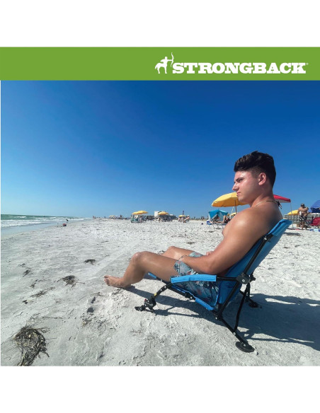 Silla de Playa STRONGBACK Reclinable Gravedad Baja Azul Silla de Playa STRONGBACK Reclinable Gravedad Baja Azul