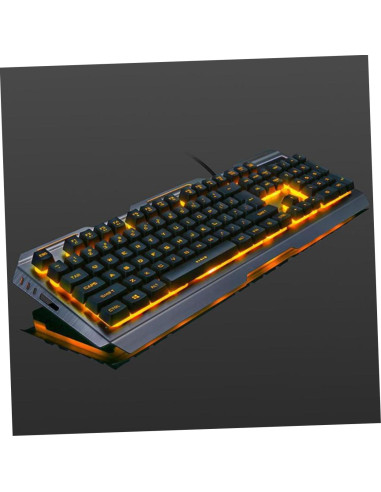 Teclado Mecánico Ergonómico HOMSFOU USB Retroiluminado y Ratón LED