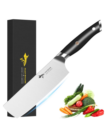 Cuchillo Nakiri MAD SHARK 17.78 cm Acero Inoxidable Ergonómico Cuchillo Nakiri MAD SHARK 17.78 cm Acero Inoxidable Ergonómico
