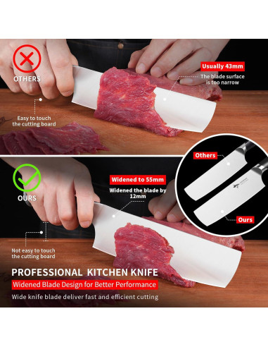 Cuchillo Nakiri MAD SHARK 17.78 cm Acero Inoxidable Ergonómico