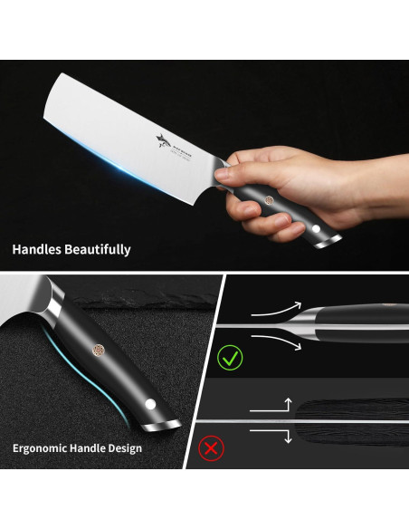 Cuchillo Nakiri MAD SHARK 17.78 cm Acero Inoxidable Ergonómico Cuchillo Nakiri MAD SHARK 17.78 cm Acero Inoxidable Ergonómico