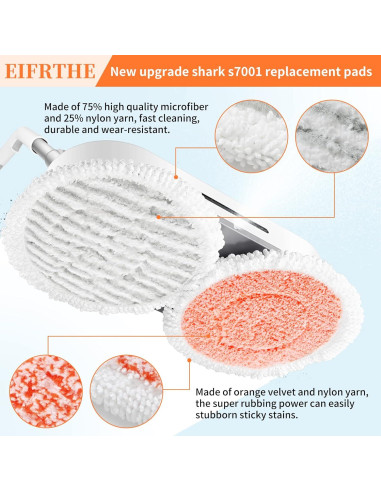 Mopa de Vapor Eifrthe S7000 Reemplazo 10 Paquetes Compatible Shark