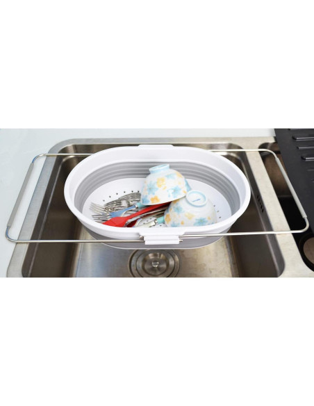 Colador Plegable Expandible SAMMART 5L Blanco/Grey Colador Plegable Expandible SAMMART 5L Blanco/Grey
