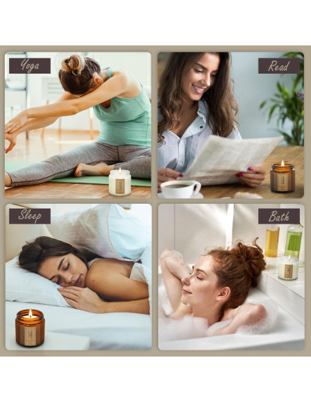 Set de 4 Velas Aromáticas FOMICO - Cera de Soja, 100 Horas Set de 4 Velas Aromáticas FOMICO - Cera de Soja, 100 Horas