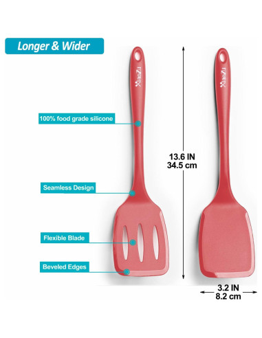 Juego de Espátulas de Silicona XiaoZu 34.5 cm Rojo Antiadherente