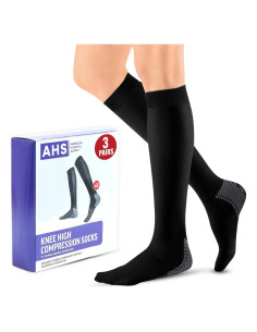 Calcetines de Compresión AHS Medianos 15-20 mmHg Negros 3 Pares