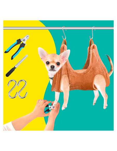 Kit de Aseo para Perros WSCXSC Hamaca Cortauñas XS Café Kit de Aseo para Perros WSCXSC Hamaca Cortauñas XS Café
