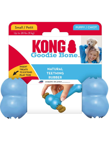 KONG Hueso Rellenable para Cachorros Pequeños - Juguete Masticable de Caucho Natural