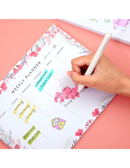 Conjunto de 2 blocs de notas semanales Yoment 17.78x22.86 cm rosa Conjunto de 2 blocs de notas semanales Yoment 17.78x22.86 cm rosa