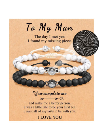 Pulsera Te Amo en 100 Idiomas para Hombre - Regalo Romántico