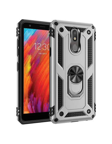 Funda de Grado Militar para LG Aristo 4 Plus - Plata, Soporte Magnético