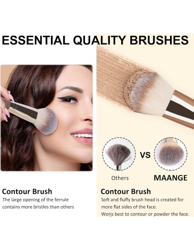 Conjunto de Pinceles de Maquillaje MAANGE 18 Pcs Sintéticos