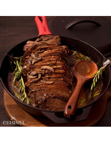 Sartén de Hierro Fundido Cuisinel 30.48 cm con Tapa y Mango Silicona