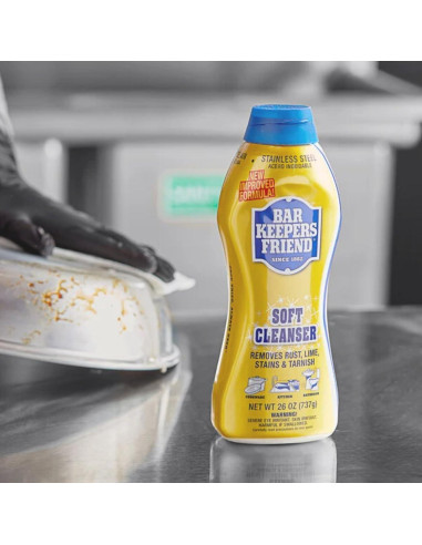 Limpiador suave Bar Keepers Friend 769 ml + Toalla microfibra 35x35 cm
