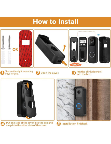 Soporte de puerta adhesivo Wochel para Blink Video Doorbell Soporte de puerta adhesivo Wochel para Blink Video Doorbell