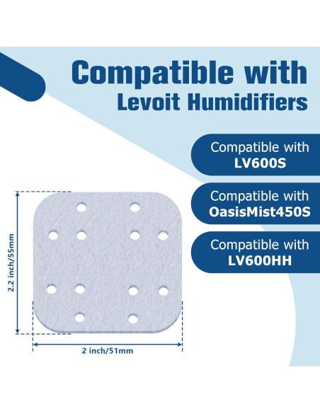 Filtros de Reemplazo Funmit 24 Pack para Humidificadores Levoit Filtros de Reemplazo Funmit 24 Pack para Humidificadores Levoit
