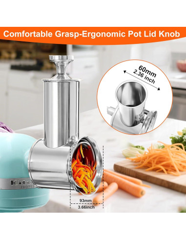 Cortador Rallador KitchenAid de Acero Inoxidable con 4 Cuchillas