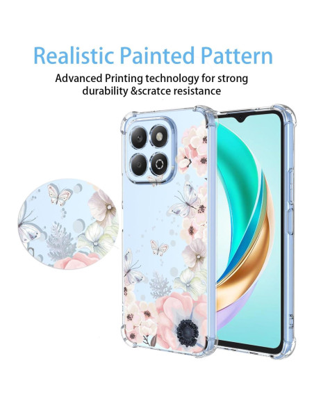 Funda Honor X6B Floral Rosa Antigolpes TPU Transparente Funda Honor X6B Floral Rosa Antigolpes TPU Transparente