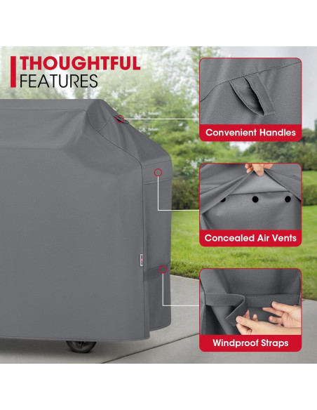 Cubierta de Parrilla Unicook 55" Impermeable para BBQ Gris Cubierta de Parrilla Unicook 55" Impermeable para BBQ Gris