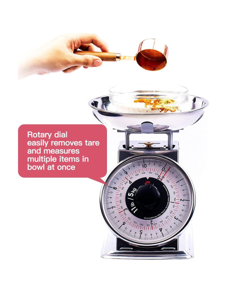 Balanza de Cocina Mecánica TADA 5kg Analógica Acero Inoxidable Balanza de Cocina Mecánica TADA 5kg Analógica Acero Inoxidable