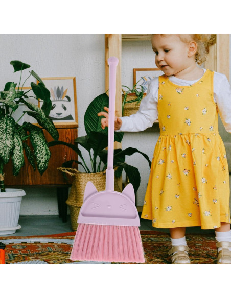 Escoba Cabilock Rosa para Niños con Diseño de Gato - Ligera y Divertida Escoba Cabilock Rosa para Niños con Diseño de Gato - Ligera y Divertida