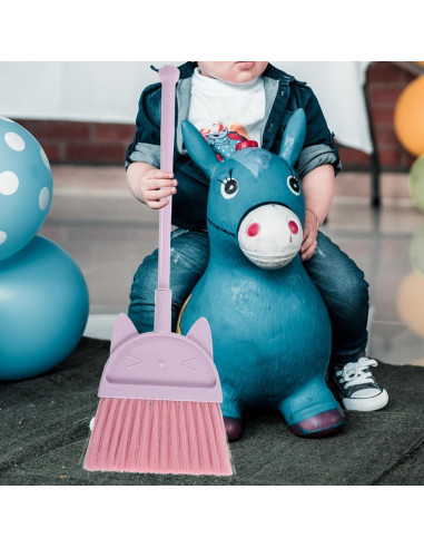 Escoba Cabilock Rosa para Niños con Diseño de Gato - Ligera y Divertida