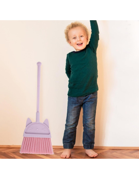 Escoba Cabilock Rosa para Niños con Diseño de Gato - Ligera y Divertida Escoba Cabilock Rosa para Niños con Diseño de Gato - Ligera y Divertida