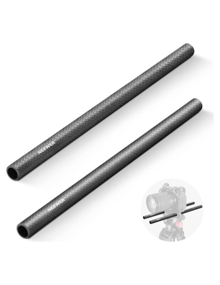 Varillas de Fibra de Carbono NEEWER 15mm Paquete de 2 - 30cm Varillas de Fibra de Carbono NEEWER 15mm Paquete de 2 - 30cm