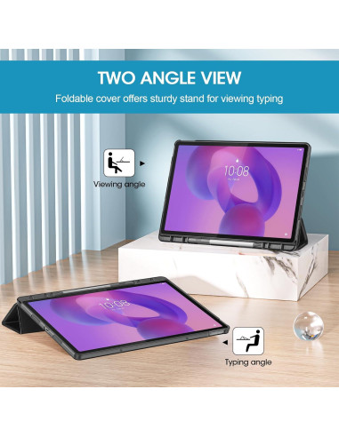 Funda Inteligente ProCase para Lenovo Idea Tab Pro 12.7" 2025 - Negra