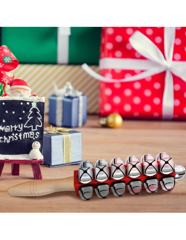 Campanas de Jingle de Navidad Yeshone - 2 Piezas con Mango de Madera