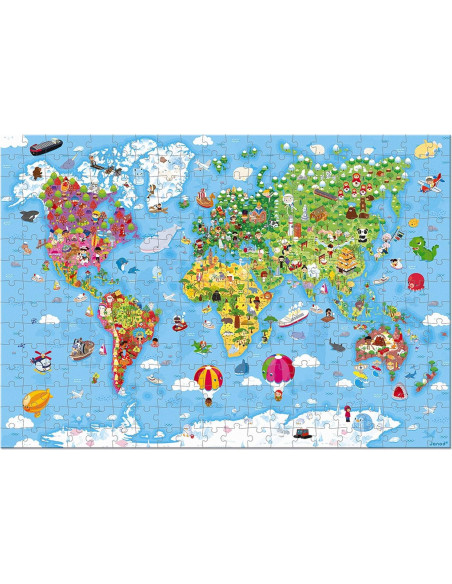 Rompecabezas Gigante Mapa Mundial 300 Piezas Janod 98x73cm Rompecabezas Gigante Mapa Mundial 300 Piezas Janod 98x73cm