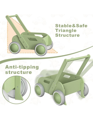 Andador de Madera WyfKyd Ajustable para Bebés 12-36 Meses