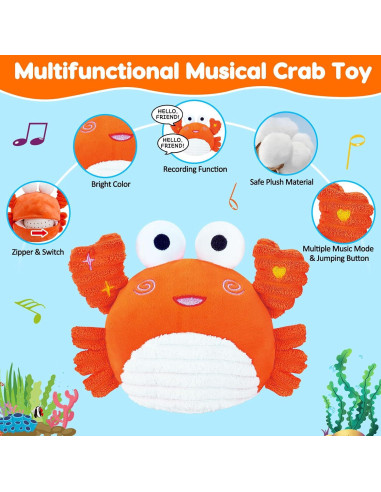 Juguete Musical Cangrejo Tsomtto para Bebés 0-18 Meses
