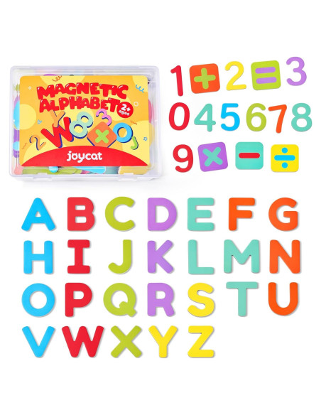 Letras y Números Magnéticos de Madera JoyCat - Set Educativo 63 PCS Letras y Números Magnéticos de Madera JoyCat - Set Educativo 63 PCS