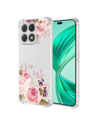 Funda TPU Honor X8b 6.7" Rosa Floral - Protección Completa