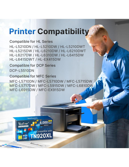 Toner Negro Alto Rendimiento TN920XL Valuetoner - 2 Piezas Toner Negro Alto Rendimiento TN920XL Valuetoner - 2 Piezas