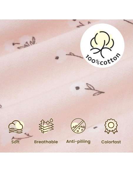 Saco de Sueño PHF Floral Rosa 100% Algodón Orgánico 18-24 Meses Saco de Sueño PHF Floral Rosa 100% Algodón Orgánico 18-24 Meses