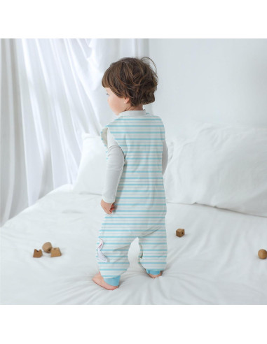 Saco de Sueño para Bebé con Pies 2.5 TOG Algodón Rayas