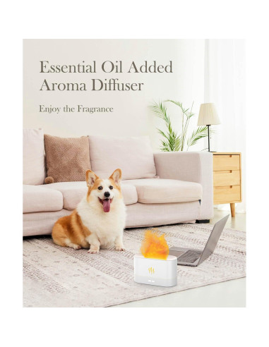Difusor de Aceite Esencial Aegci 180ml con Luz de Llama