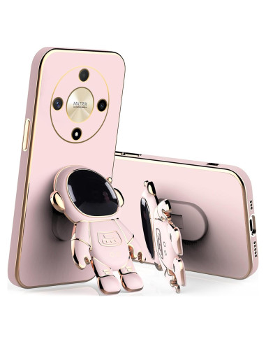 Funda de Silicona Rosa para Honor Magic 6 Lite con Soporte