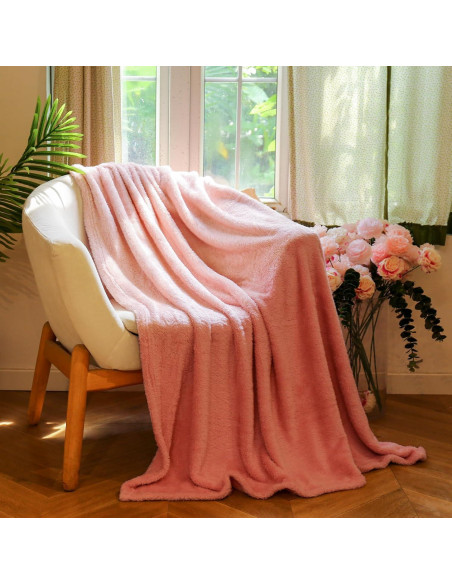 Manta de Felpa Rosa Felesha Fingal 101.6x127 cm Suave Manta de Felpa Rosa Felesha Fingal 101.6x127 cm Suave