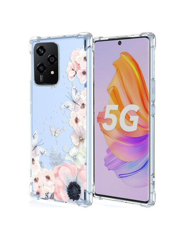 Funda TPU Huawei Honor 200 Lite Flores y Mariposas Transparente