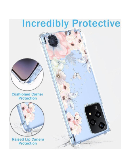 Funda TPU Huawei Honor 200 Lite Flores y Mariposas Transparente Funda TPU Huawei Honor 200 Lite Flores y Mariposas Transparente