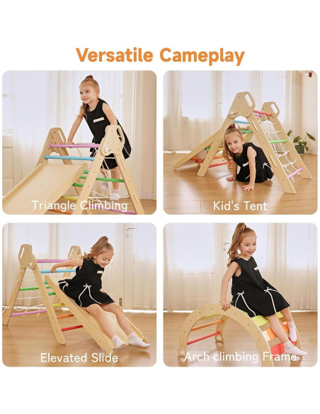Conjunto de Escalada Pikler ZippyZebra 7 en 1 para Niños Conjunto de Escalada Pikler ZippyZebra 7 en 1 para Niños