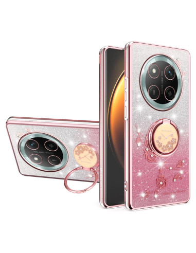 Funda Honor Magic 7 Lite Rosa Brillante con Soporte de Anillo