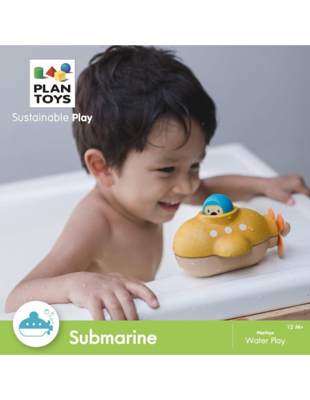Submarino de Madera PlanToys para Baño - Juguete Educativo 12+ Meses Submarino de Madera PlanToys para Baño - Juguete Educativo 12+ Meses