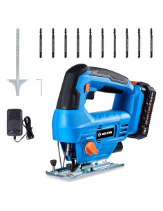 Sierra de calar inalámbrica ZELCAN 18V con luz LED y 10 hojas