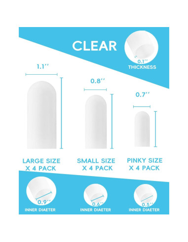 Protectores de Dedos de Silicona Qvlaitoe - Alivio para Uñas Encarnadas y Callos - Paquete de 12