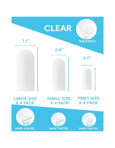 Protectores de Dedos de Silicona Qvlaitoe - Alivio para Uñas Encarnadas y Callos - Paquete de 12 Protectores de Dedos de Silicona Qvlaitoe - Alivio para Uñas Encarnadas y Callos - Paquete de 12